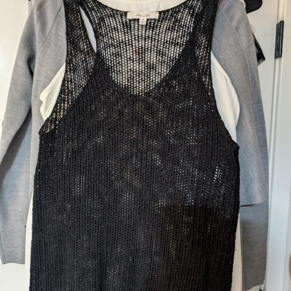 Black Mesh Tank Top